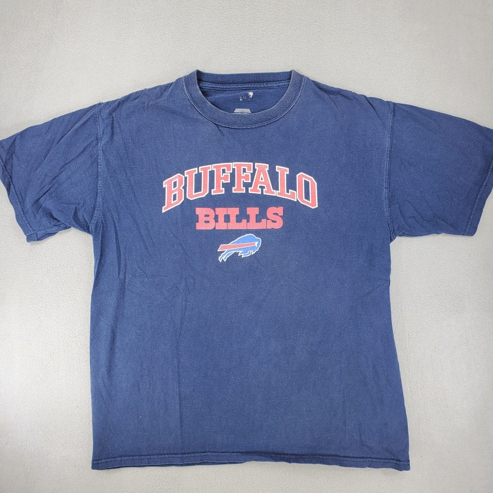 NFL Buffalo Bills T-Shirt Men L Blue Distressed Y2K Graphic Tee Football